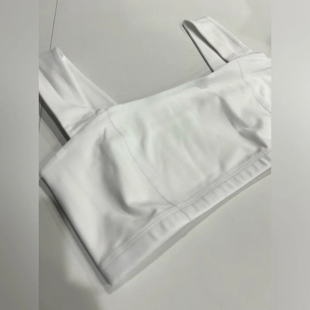 Beyond Yoga Women's XL Spacedye Squared Bra Sports Cloud White NWT Wide Straps